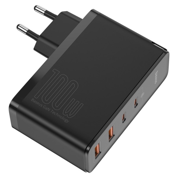 Încărcător Rapid Baseus Gan2 Pro 100W Usb / Usb Tip C Încărcare Rapidă 4+ Livrare Putere Negru CCGAN2P-L01